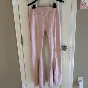 Out From Under Urban Outfitter Ari Seamed Flare Pull On Pants in Pink Size Small
